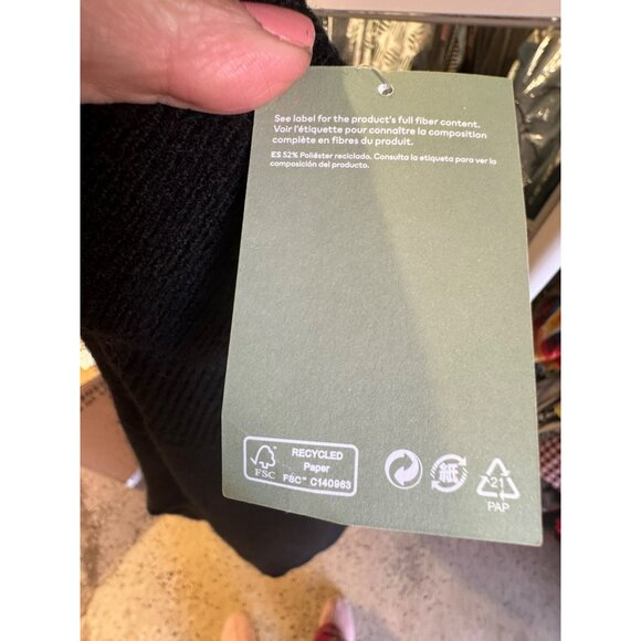 NWT H&M Soft Black Oversized Turtleneck Sweater Tunic Size S Recycled Wool Blend - Picture 9 of 11